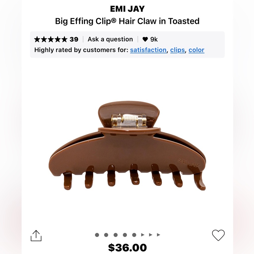 Emi Jay Big Effing Clip Toasted (NWOT)